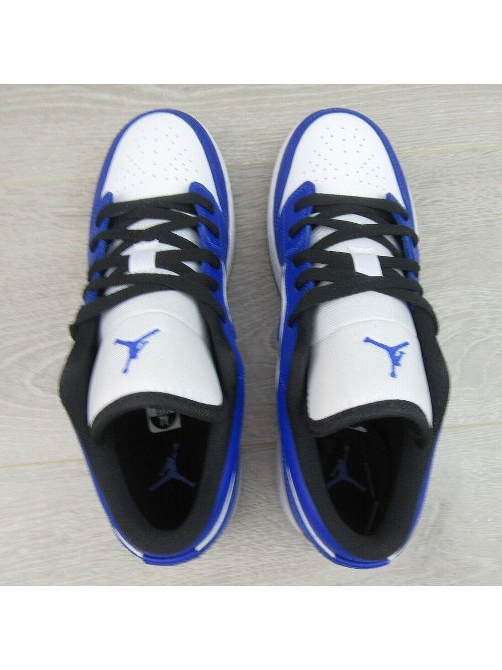 Air Jordan 1 Low GS Size 7Y White Hyper Royal Black Shoes NEW - Picture 9 of 14